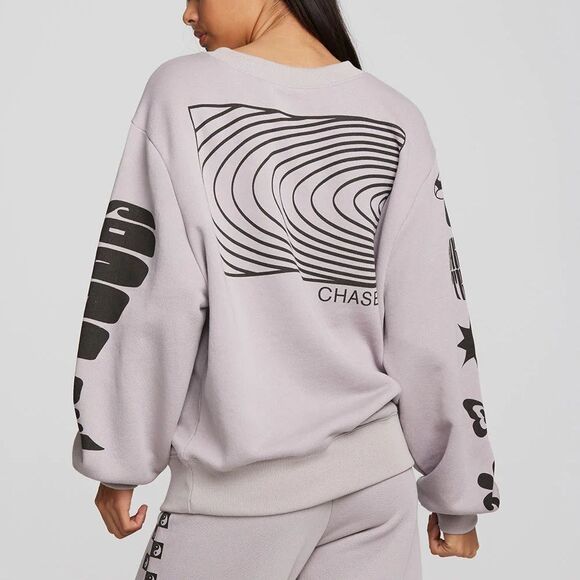 NWT Chaser women's centric oversized fit sweatshirt size small in grey‎ - Picture 2 of 14